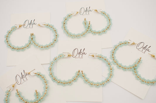 Mint Flower Earrings