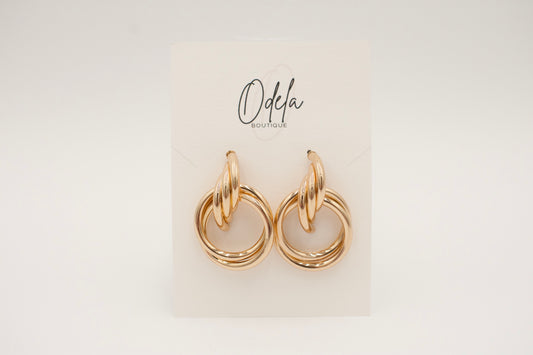 Duet Gold Hoop Earrings