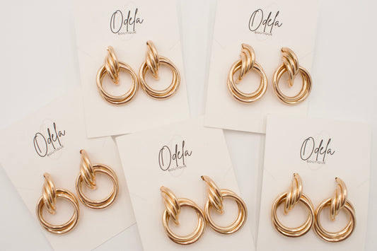 Duet Gold Hoop Earrings