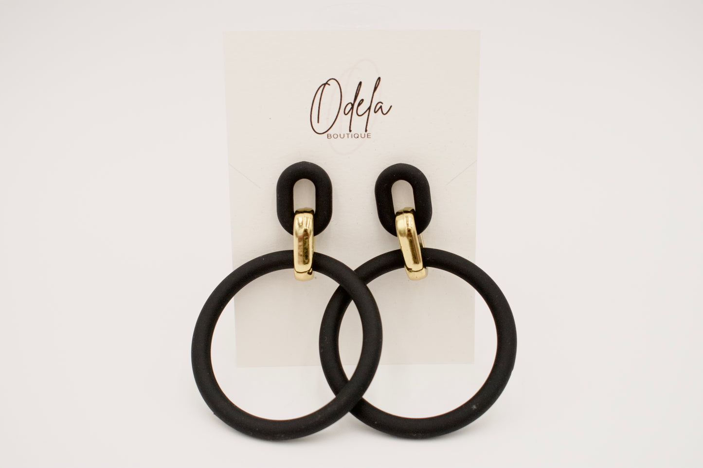 Black Double Hoop Earrings