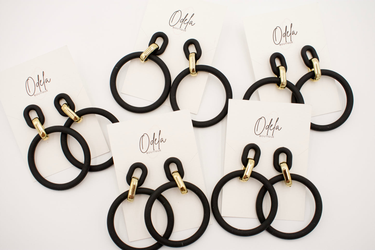 Black Double Hoop Earrings